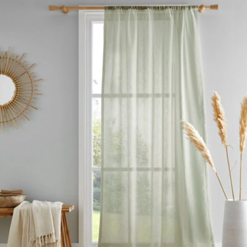 Image of Drift Home Kayla Plain Woven Voile Panel Green WG0F9 Unisex 140x229cm(55x90inches)