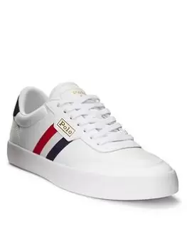 Image of Polo Ralph Lauren Court Vulc Stripe Trainers - White, Size 8, Men