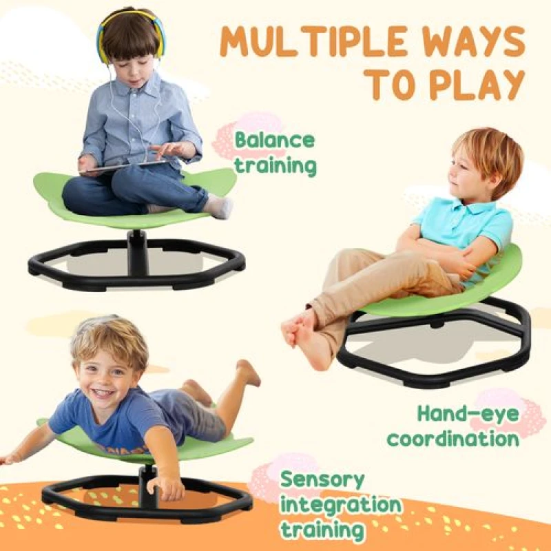 Image of AIYAPLAY Spinning Chair for Autism, Sensory Spinning Chair Green