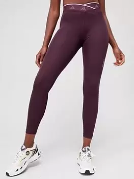 Image of adidas Tech-Fit V-Shape 7/8 Leggings - Dark Red, Dark Red Size XS Women