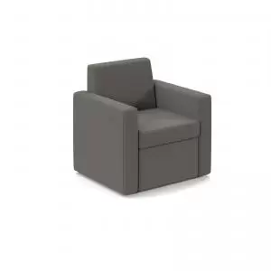 Image of Oslo square back reception 1 seater sofa 800mm wide - present grey