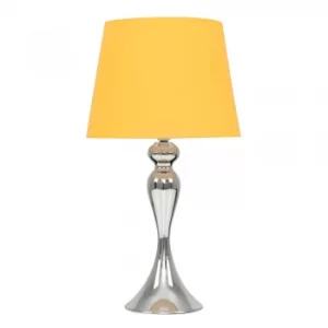 image of Faulkner Chrome Touch Table Lamp with Mustard Aspen Shade