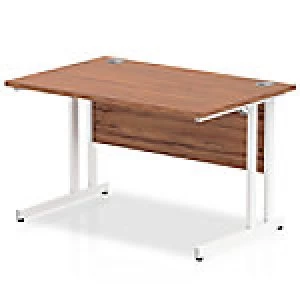 image of Impulse 1200/800 Rectangle White Cantilever Leg Desk Walnut