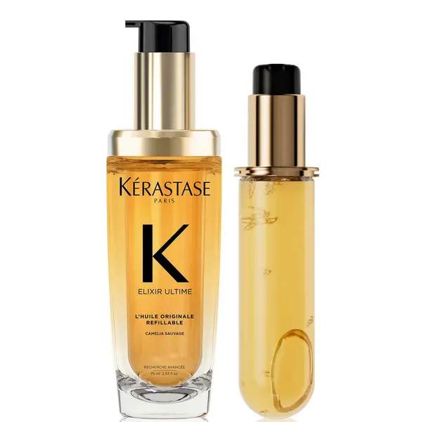 Image of Kerastase Elixir Ultime L'Huile Originale Hair Oil 75ml and Elixir Ultime Hair Oil 30ml Travel Size Duo for All Hair Types