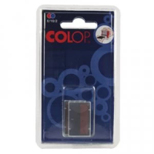 Image of Colop E102 Replacement Pad Blue Red Pack of 2 E102