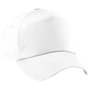 Image of Beechfield Plain Unisex Junior Original 5 Panel Baseball Cap (One Size) (White)