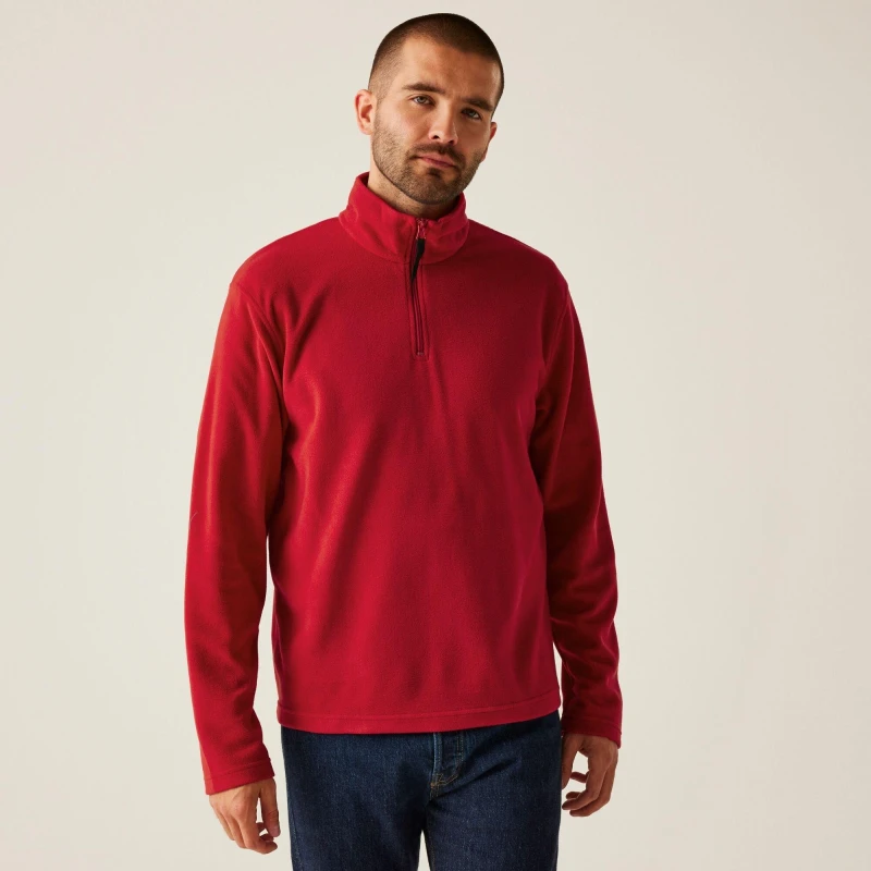 Image of Regatta Regatta Men Micro Zip Neck Fleece in Red Size: Small Red S Male 5051513902096