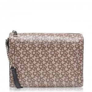 Image of DKNY Coated logo medium box cross body bag - ChinoBlack QZP