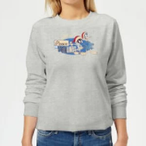 Image of Looney Tunes Peace Among Earthlings Womens Christmas Sweatshirt - Grey - 3XL
