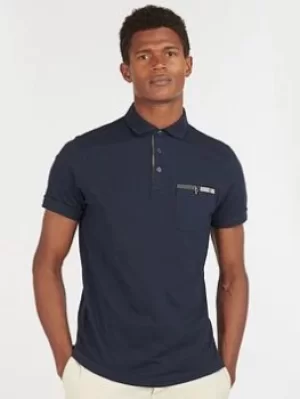 Image of Barbour Corpatch Pocket Polo Shirt, Navy, Size S, Men