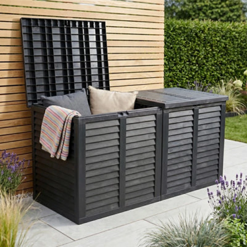 Image of Jack Stonehouse Jsh XXL Garden Storage Box 750L Waterproof Outdoor Deck Box Chest For Cushions Toys Tools Plastic Cabinet
