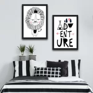 Image of Adventure Set Multicolor Decorative Framed Painting (2 Pieces)