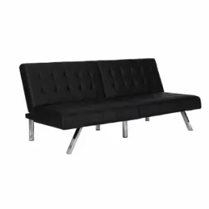 Image of Emily Faux Leather Futon Sofa Bed, black