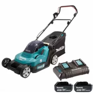 image of Makita DLM432CT2 430mm 36V Cordless Lawnmower