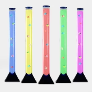 Image of Colour Changing LED Bubble Tower with 5 Floating Fish and Remote Cont