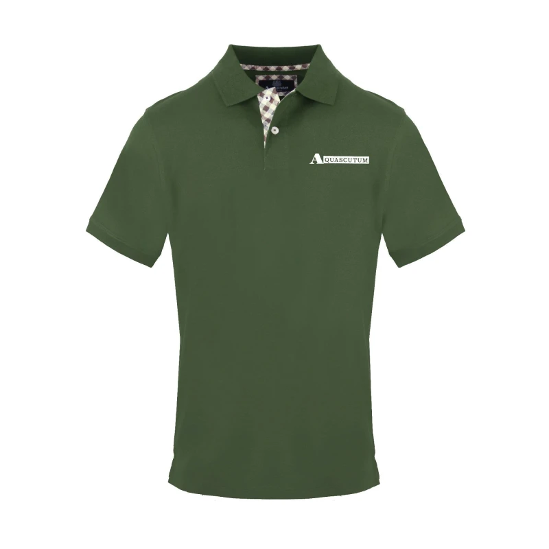 Image of Aquascutum Mens Polo Short Sleeve Polo Shirt Short Sleeve Polos Small Green 54131915350