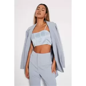 Image of I Saw It First Blue Premium Satin Cami Corset Top - Blue