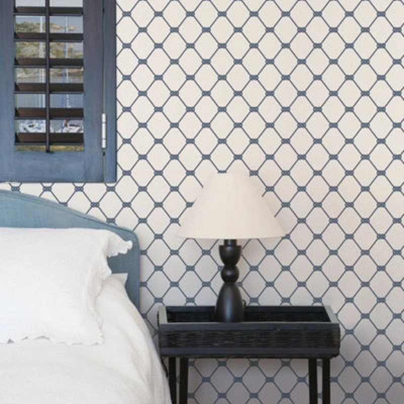 Image of Galerie Deauville 2 Marine Blue White Nautical Rope Smooth Wallpaper