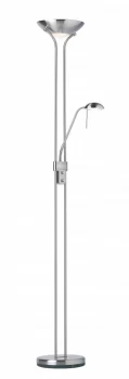 image of Mother and Child Floor Lamp Satin Chrome, Opal Glass, G9