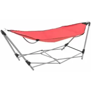 image of Vidaxl - Hammock with Foldable Stand Red Red