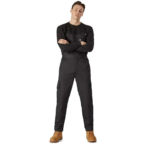 Image of Dickies Mens Everyday Bib And Brace Coverall Overall Large Black DIC023-BLKII-L