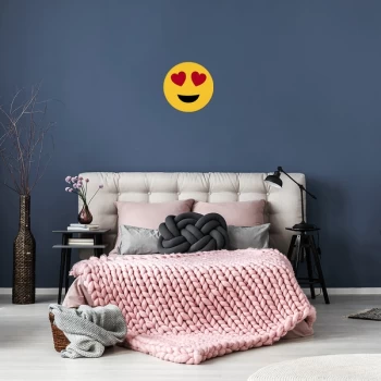 Image of Emoji - 6 Yellow Black Red Decorative Wooden Wall Accessory
