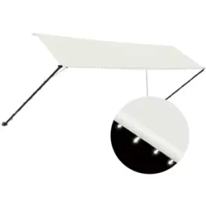 image of Retractable Awning with LED 400x150cm Cream Vidaxl Cream