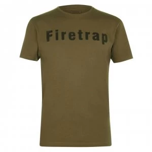 image of Firetrap Large Logo T Shirt Mens - Olive Night