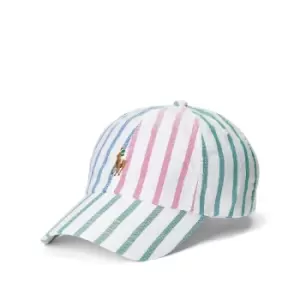 Image of Polo Player Cotton Cap in Striped Print