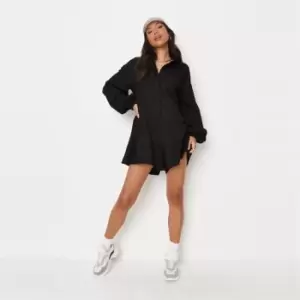 image of Missguided Tall Puff Sleeve Collared Playsuit - Black