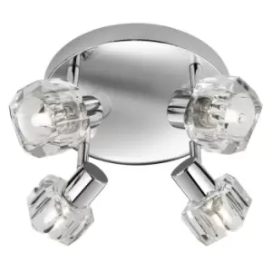 Image of Searchlight Triton - LED 4 Light Spotlight Chrome and Glass