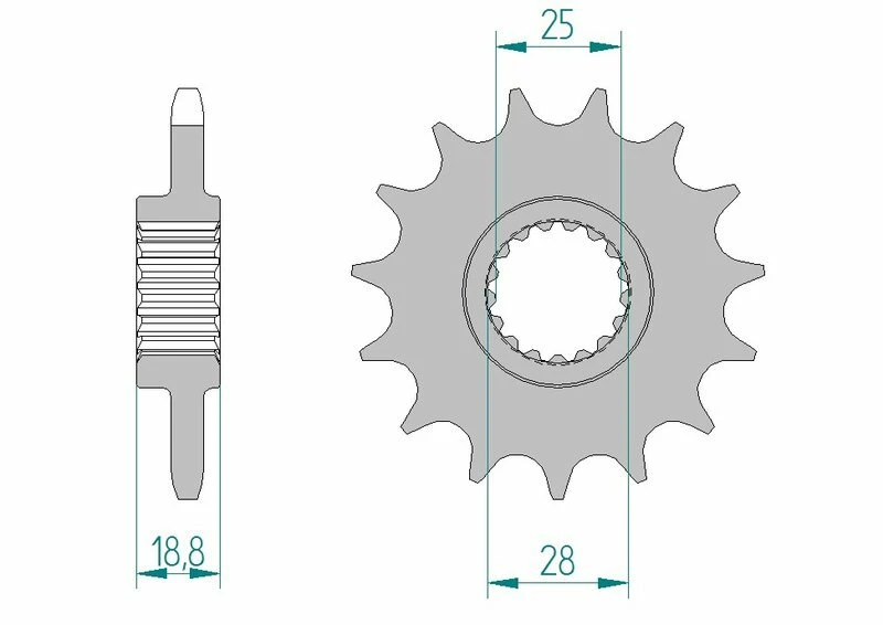 Image of AFAM Steel Standard Front Sprocket 61801 - 525