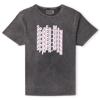 Image of Marvel Spider-Man Mens T-Shirt - Black Acid Wash - XXL - Black Acid Wash