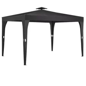 image of Poly Rattan Gazebo Black/Anthracite 3x4m