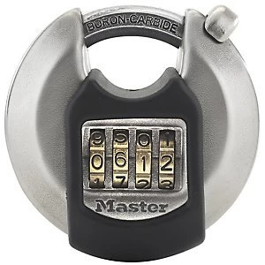 Image of Master Lock Excell M40EURDNUM 4 Digit Resettable Discus Stainless Steel Padlock - 70mm