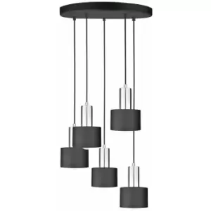 Keter Luce Cluster Pendant Ceiling Light Black, Silver, 45cm, 5x E27