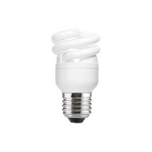 Image of Tungsram 8W T2 Heliax E27 Spiral Fluo Bulb Screw Fit 430lm EEC A