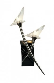 Image of Wall Lamp Switched 2 Light G9, Black Chrome