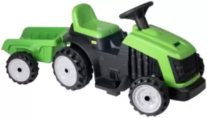 Image of EVO Electric Tractor with Trailer 6V Powered Vehicle - Green