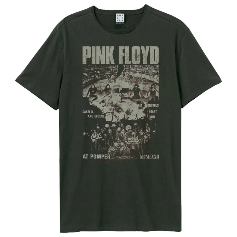 Image of Amplified Mens Pompeii Careful Eugene Pink Floyd T-Shirt in Charcoal Size: Large Charcoal Male L