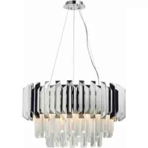 image of Loops - Ceiling Pendant Light Clear Crystal & Polished Stainless Steel 6 x 40W E14