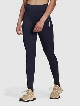 Image of adidas Hike Leggings - Black, Navy, Size 12, Women