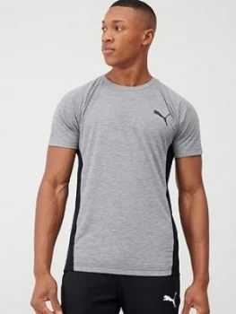 Puma Evostripe T-Shirt - Grey, Medium Grey Heather, Size S, Men