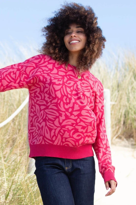 Image of Kite Womens Piddletrenthide Knit Jumper Rosey in Pink Size: Medium Pink Female M