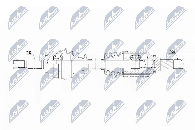 Image of NTY NPW-RE-063 Drive shaft Manual Transmission, Front Axle Left Drive Shaft (13)