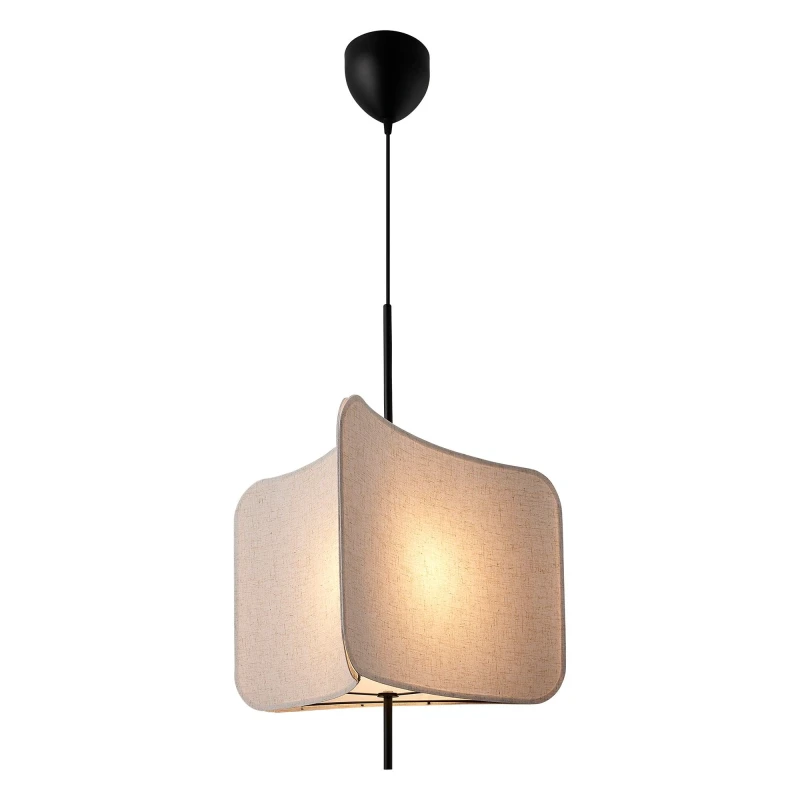 Image of Nordlux Tinto Indoor Pendant Light Black Textile E27 Fabric Shade - Mains Powered, IP20 Black Unisex