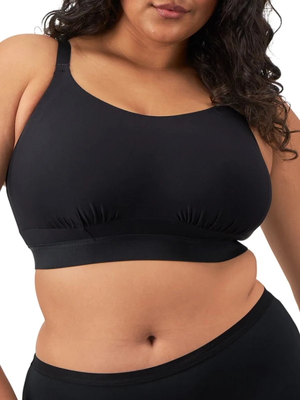 Image of Elomi Womens Downtime Non-Wired Bralette in Black Size: 38F/FF Black Female 38F/FF