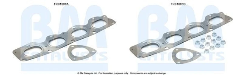 Image of BM CATALYSTS Mounting Kit, catalytic converter BM CATALYSTS FK91686