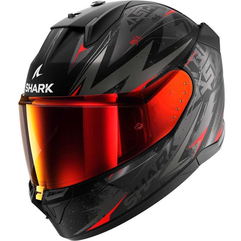 Image of Shark D-SKWAL 3 Blast-R Mat Black Anthracite Red KAR Full Face Helmet Size XS