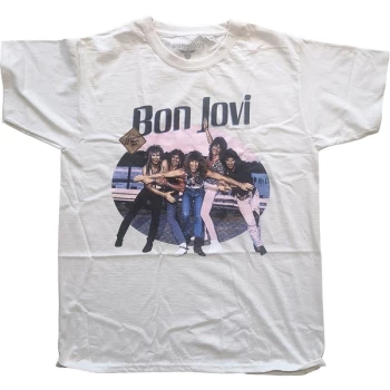 Image of Bon Jovi - Breakout Unisex Large T-Shirt - White